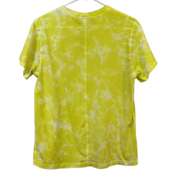 ❤️ Lululemon All Yours Cotton Boyfriend Tee Yellow Tie Dye Size 4 NWOT - Picture 3 of 6